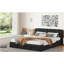 Grand lit plateforme tapissier, noir-129460313