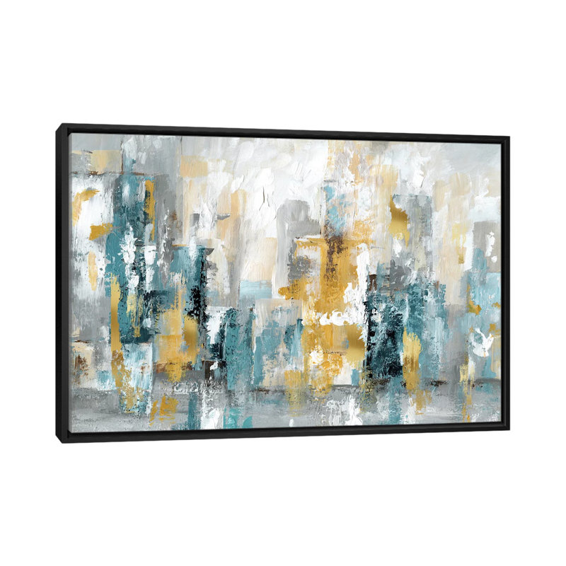 «City Views II», reproduction sur toile, H 40 po x l 60 po x P 1,5 po, Toile avec cadre flottant noir, Pas de tapis