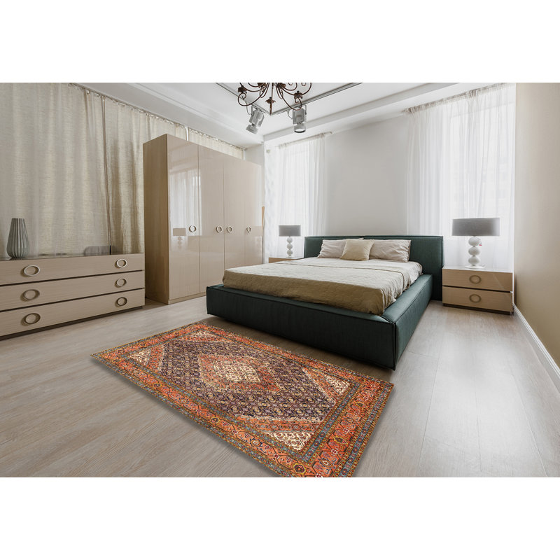 Tapis traditionnel brun / noir, Rectangle 5 pi x 7 pi