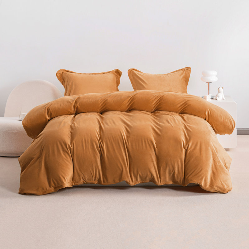 Polyester Duvet Cover, King Duvet Cover + 2 King Shams, Yellow