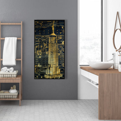 Gold City Blue Print Print On Canvas
