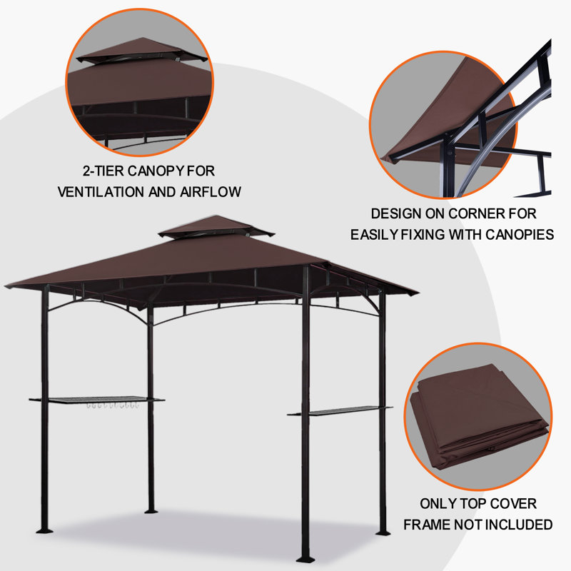 Auvent de remplacement pour abri de jardin Monyca, Café