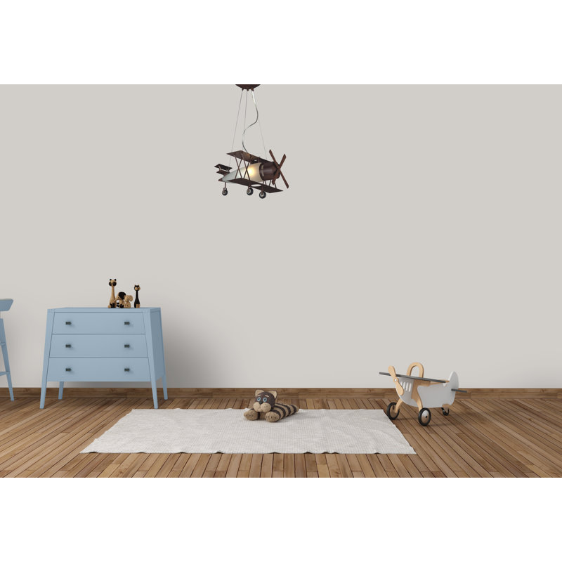 Eclectic 1 Light Brown Airplane Chandelier, Brown