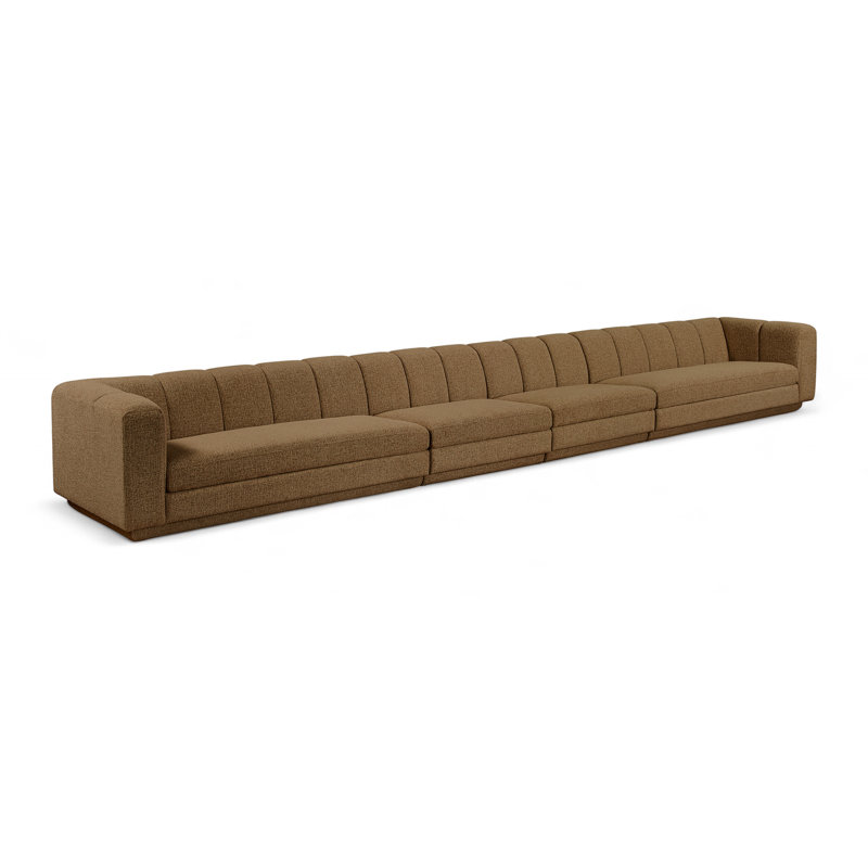 Tissu 4 pièces Modari Canapé modulaire, Tissu brun