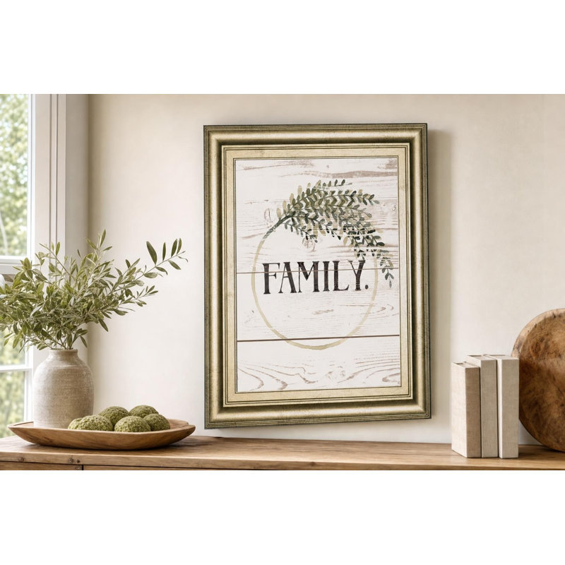 Art mural Family Farmhouse II - 22 po x 26 po - Cadre doré