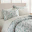 Ensemble de couette rayée 7 pièces en microfibre verte toutes saisons, format Queen-135106064-135106068