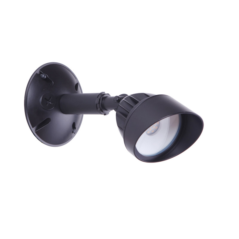Midnight Black LED Outdoor Flood Light with Glass Shade