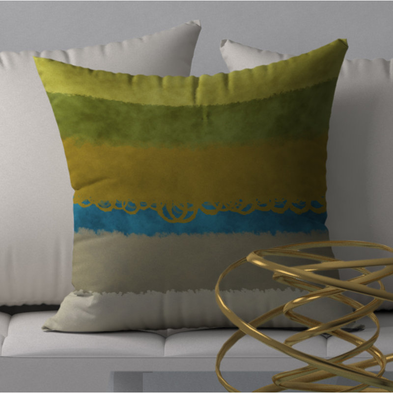 Abstract Throw Pillow, 18" H x 18" W