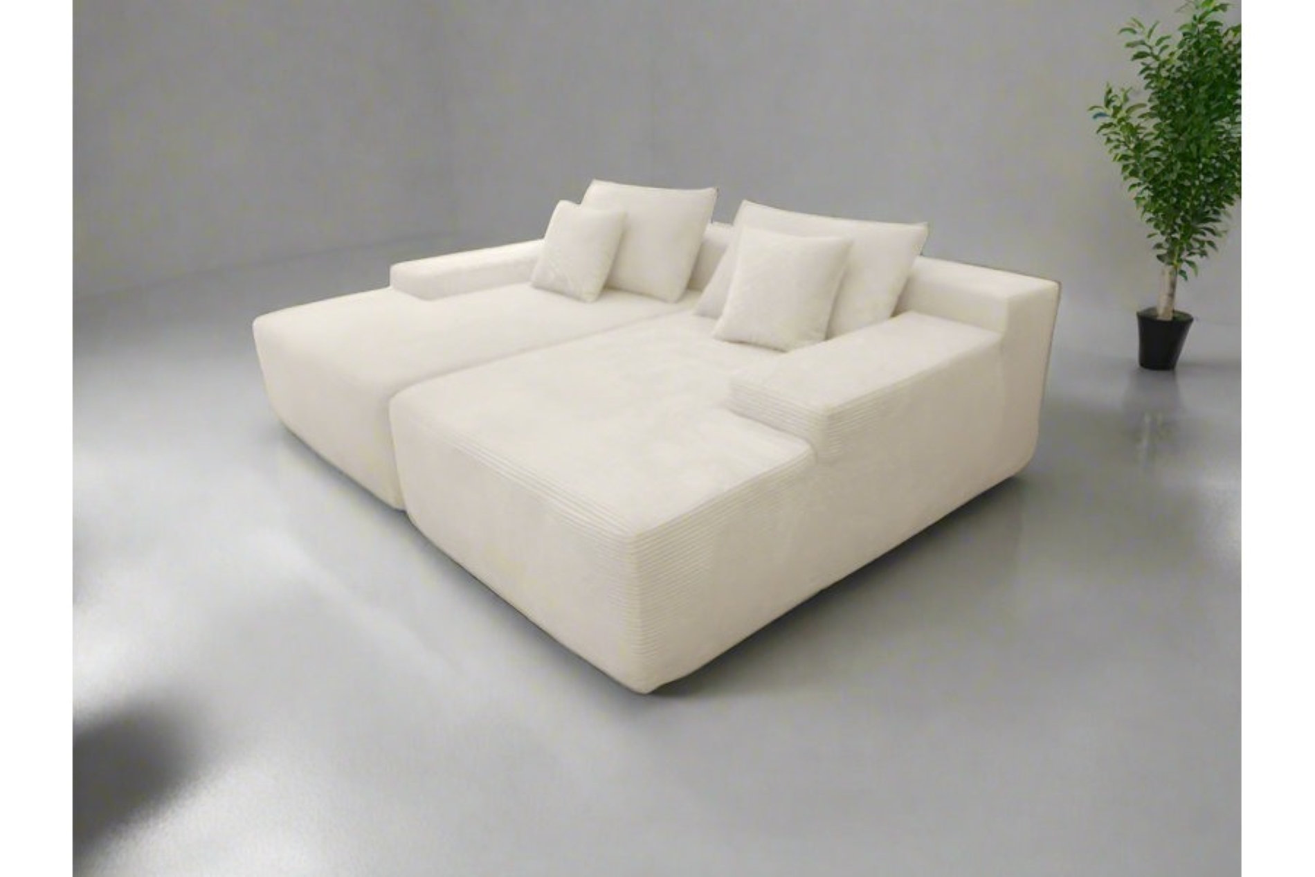 Hokku Designs Convertible Sectional Sofa (Double Chaise Longue sofa ...