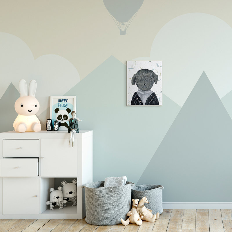 « hipster dog veste caniche drôle animal » par melissa wang-impression de dessin, Plaque murale, H 15 po x l 10 po x P 0,5 po