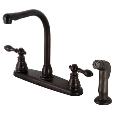 Robinet de cuisine à poignée double avec jet latéral