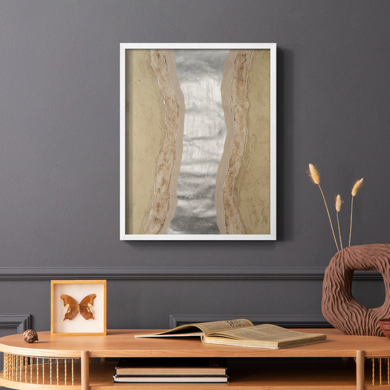 «Silver Lake II», reproduction encadrée - bois massif, H 28 po x l 22 po, Cadre simple blanc