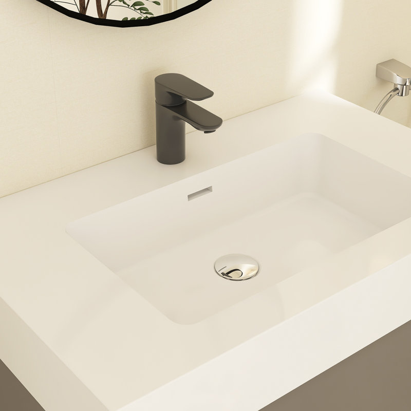 Meuble-lavabo simple Reniel, Gris, Blanc, 30"