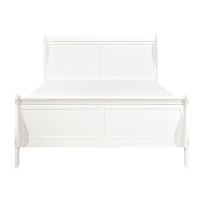 Classic Bedroom Bed, White Queen Size, Wood Made With Headboard And Traditional Size , Finish