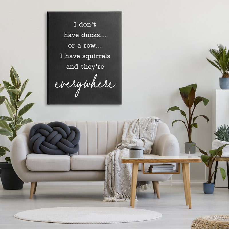 «Witty Ducks In a Row» par lettrage et doublure - impression sur toile tendue, H 48 po x l 36 po x P 1,5 po