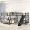 L-Shaped Twin over Full Bunk Bed with Loft, Built-in Desk & Slide, Black