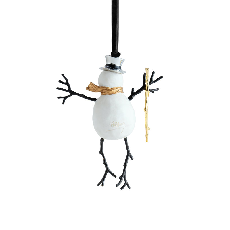 Snowman 5.5'' Handmade Ceramic / Porcelain Snowmen Hanging Figurine Ornament