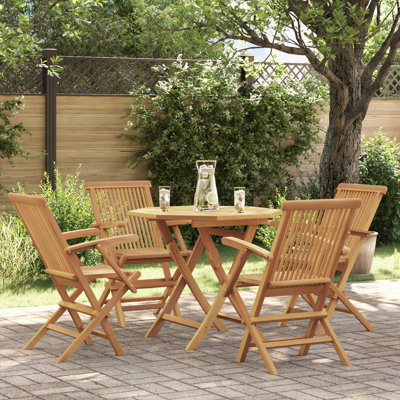 Braham 4 - Person Teak Patio Dining Set with