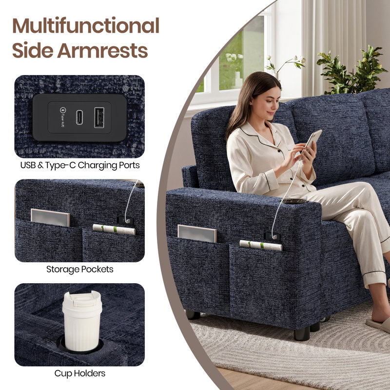 Sofa Bed, Blue