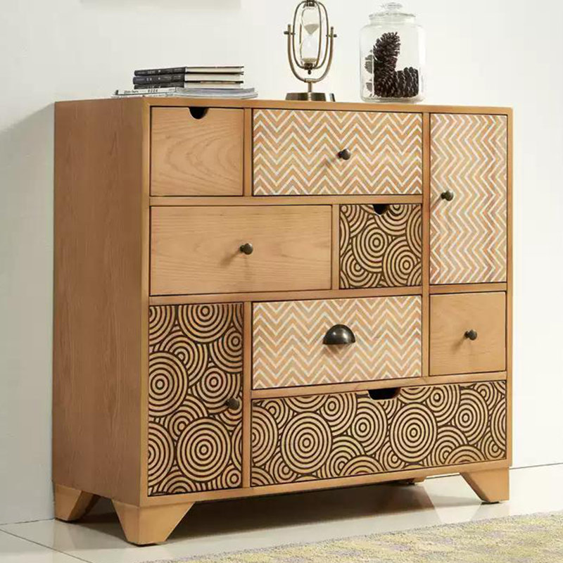 Casier rétro en bois massif contre le mur, H 36,61 po x l 39,37 po x P 15,75 po