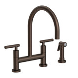 East Linear Kitchen Bridge Faucet with Side Spray