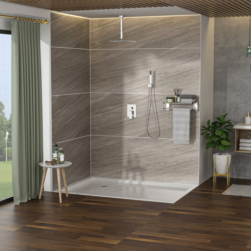 Dual Shower Head - 10 Inch Ceiling Mount With Rainfall And Handheld, Easy To Clean Nozzle Square In Mount, Handheld For Comfort