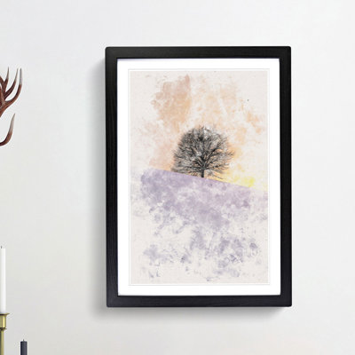 A Winter Tree at Sunset - Framed Print