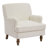 Havencrest Vintage Upholstered Linen Armchair with Rolled Arms and Antique Solid Wood Legs-120200590