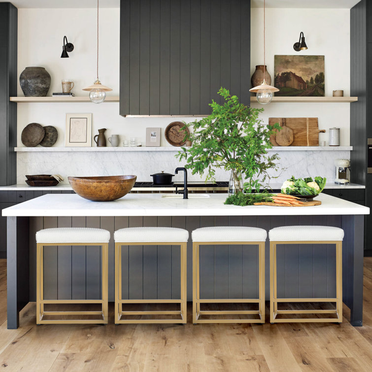 Ilminster Upholstered Counter Stool with Metal Frame