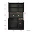 Armoire haute de 69,64 po pour la chambre à coucher en noir. 6 portes, 1 tablette ouverte, 1 grande armoire longue durée, 6 portes, 1 tiroir ouvert. Pièce fonctionnelle et attrayante-191552342