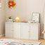 Armoire de rangement à double porte avec tablettes réglables et ensemble anti-basculement, buffet polyvalent pour la cuisine, la salle à manger, le salon et le vestibule, fabrication en panneau de fibres à densité moyenne durable