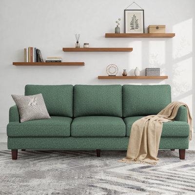 89in Upholstered Linen 3 Seater Sofa Couch