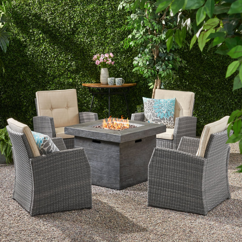Calgary 4 - Person Patio Conversation Set with Cushions