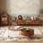 25.59"Retro Solid Wood Coffee Table Set