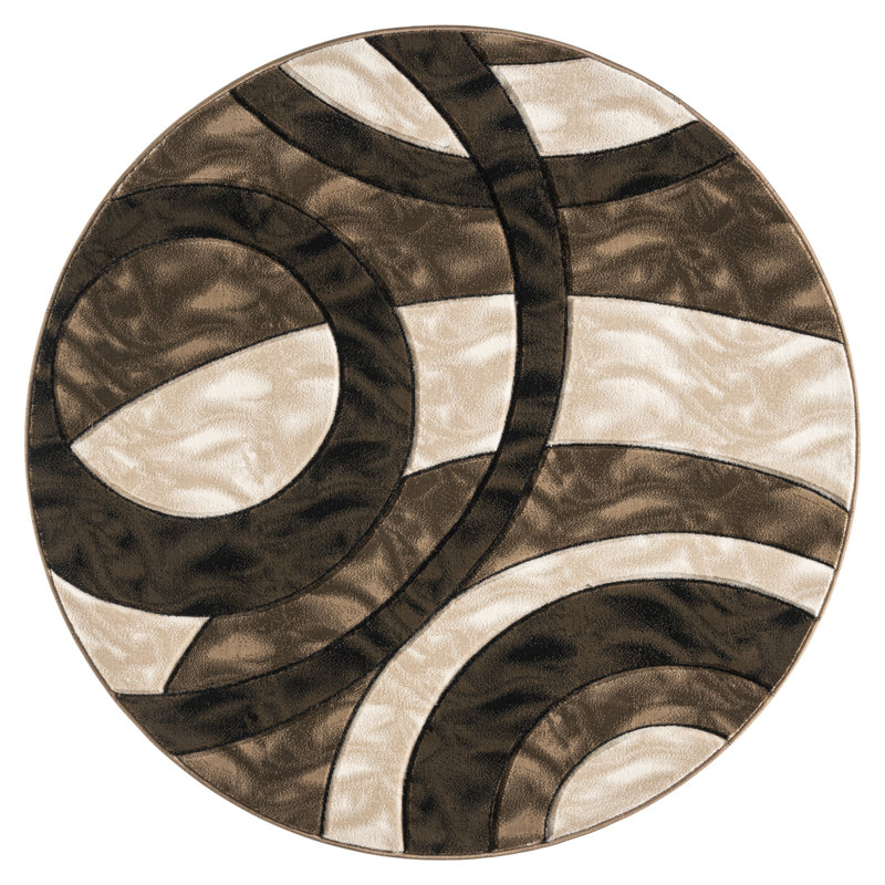 Heriberto Collection Abstract Geometric Area Rug, Round 7'10"