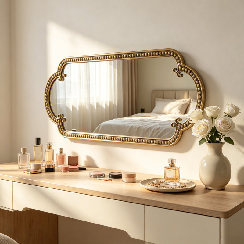 Miroir mural contemporain festonné