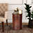 Shalondra Traditional Round Side Storage End Table, Vintage Cherry