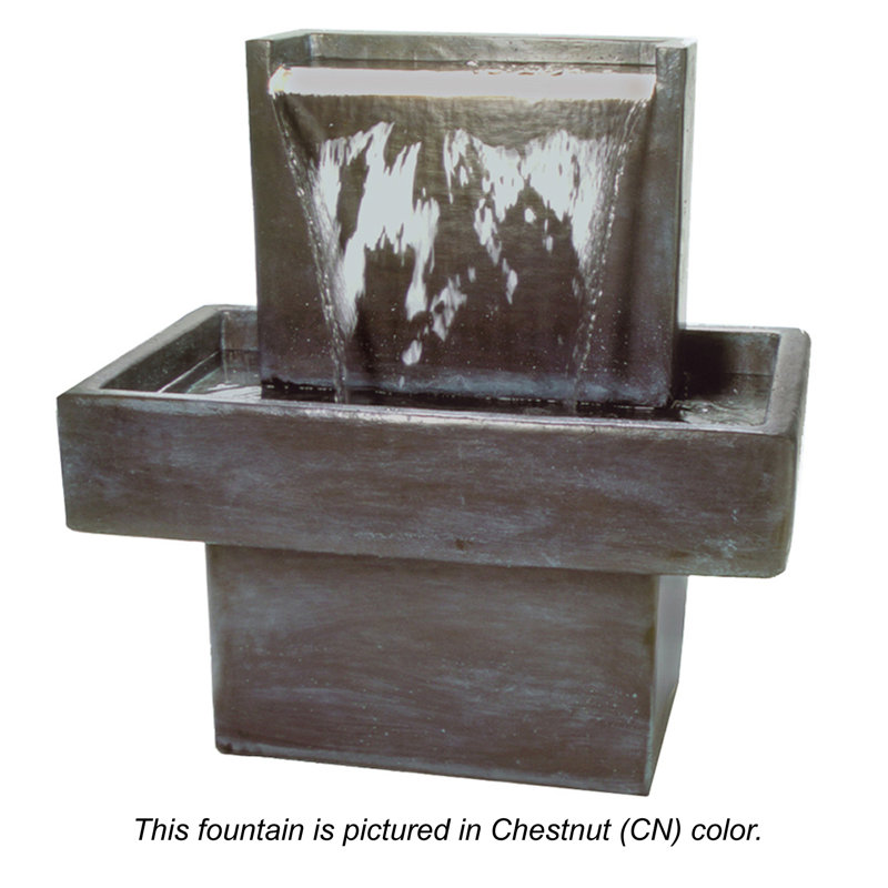 Cast Stone Water Fountain, Forest Brown