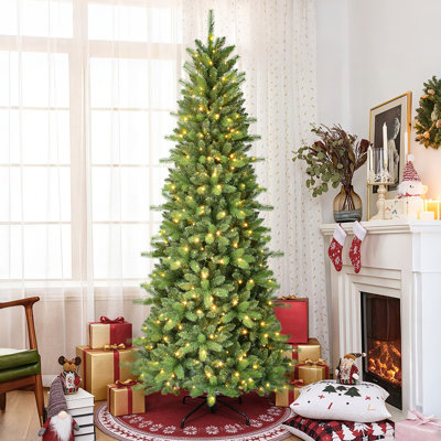 Arbre de Noël artificiel pré-éclairé avec lumières multicolores