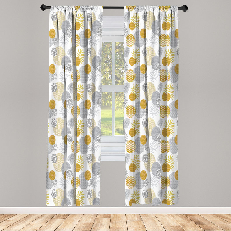 Floral Semi-Sheer Rod Pocket Single Curtain Panel, 28" x 84"