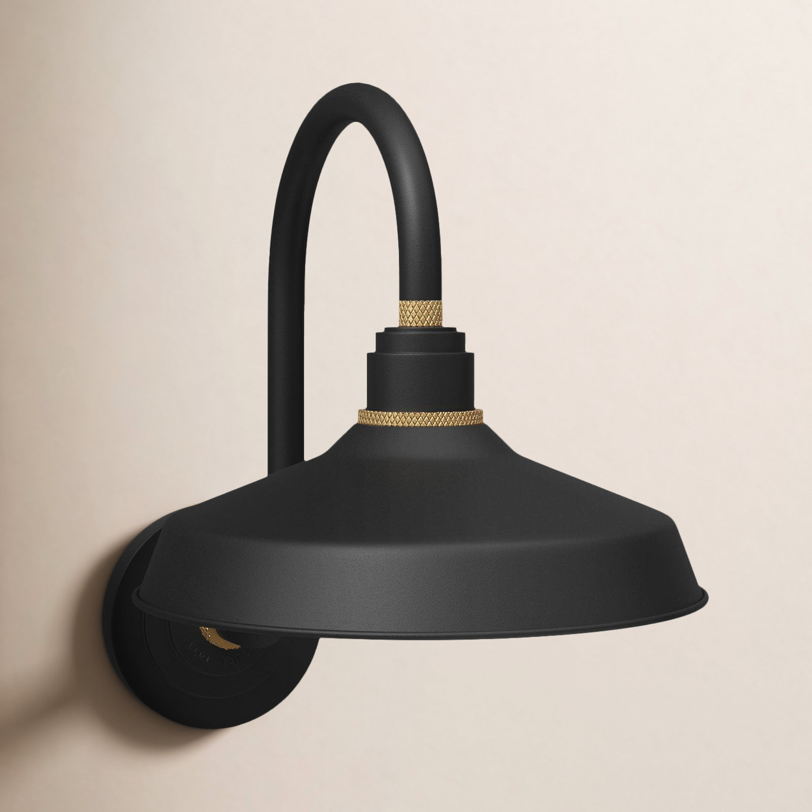 Bertram Single Light Bell Outdoor Aluminum Wall Light, 17" H x 12" W x 20" D, Black