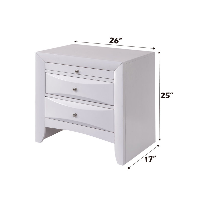 Élégante table de chevet blanche avec fabrication de tiroir, caractéristiques pratiques et attrait intemporel