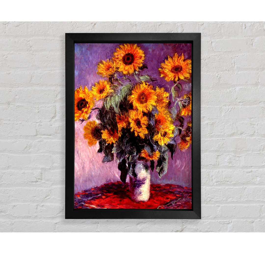 Gerahmtes Leinwandbild Monet Still Life Sunflowers