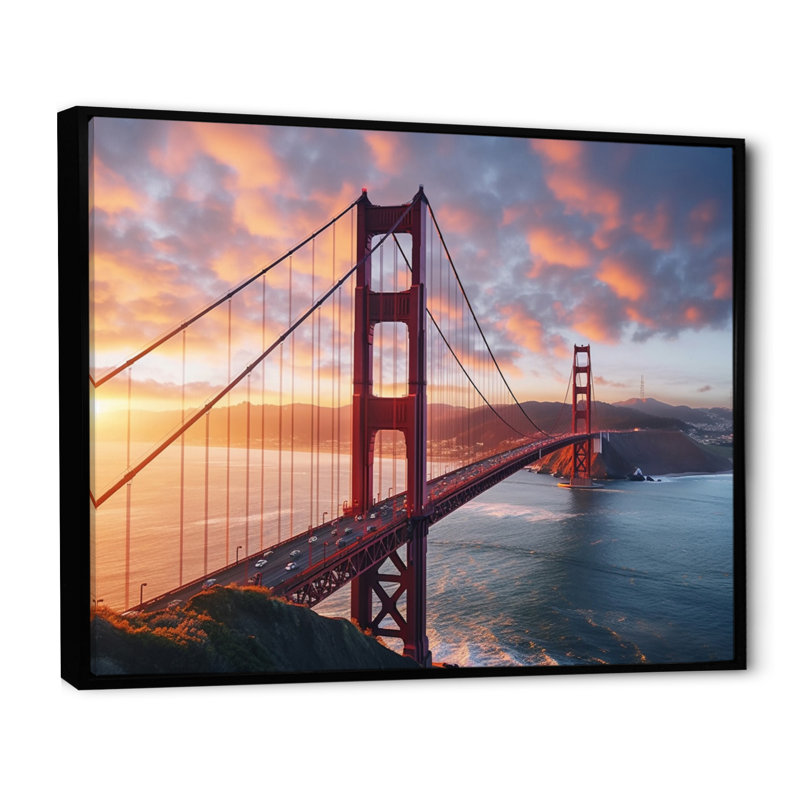 San Francisco Golden Gate Solitude III - impression sur toile encadrée en Californie, Cadre flottant noir