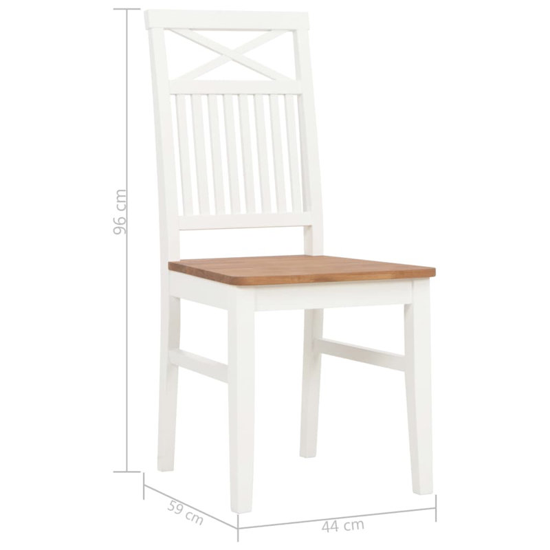 Landrienne 44cm H Side Chair, White/Brown