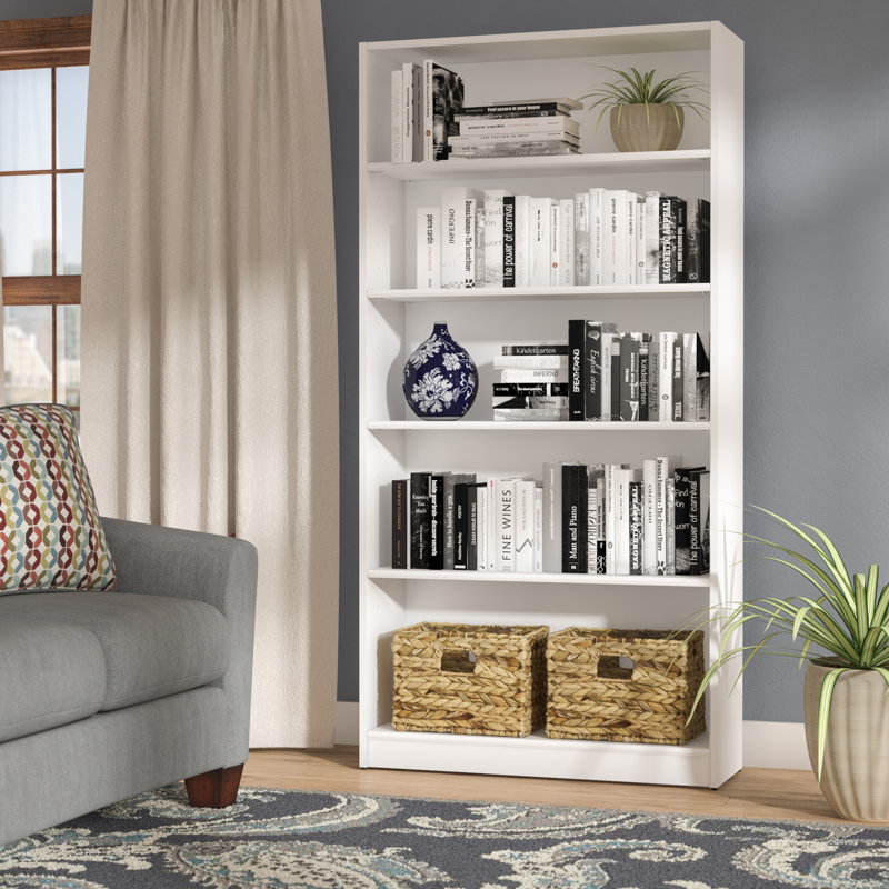 Bibliothèque standard en bois manufacturé Doyno H 71,46 ", Blanc pur