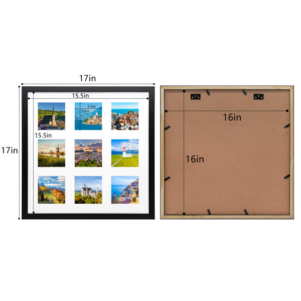 16x20 Collage Picture Frame with 8 Opening Mat for 4x6 Photos