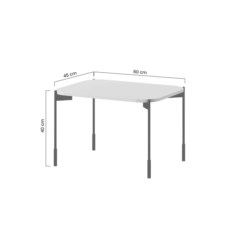 Four Leg Coffee Table, 40cm H x 60cm L x 45cm W, Olive