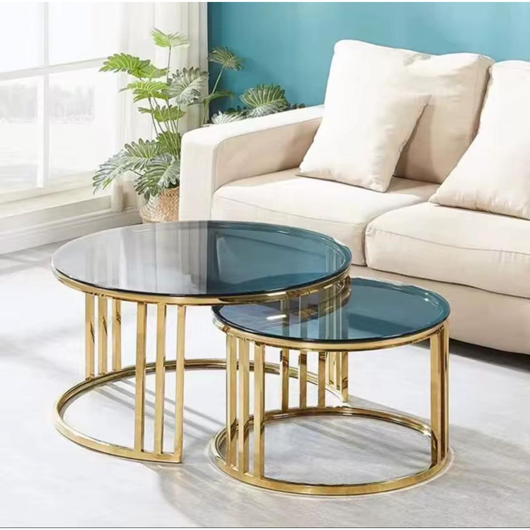 Luna Chrome Nesting Coffee Table Set