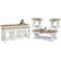 Table basse avec 2 tables de bout et console avec 3 tabourets